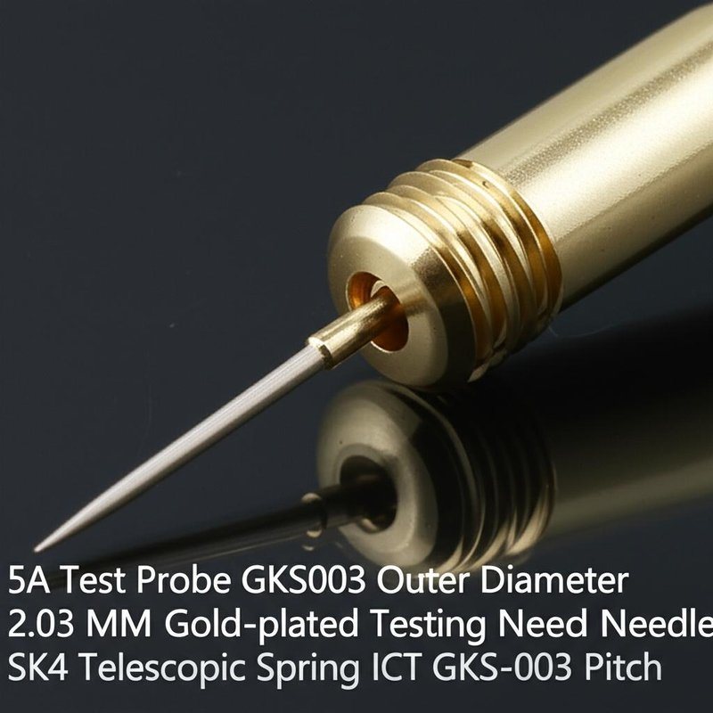 5A 2.03 MM Outer Diameter GKS-003 Pitch Gold-plated Test Probe with BeCu Plunger and Brass Barrel