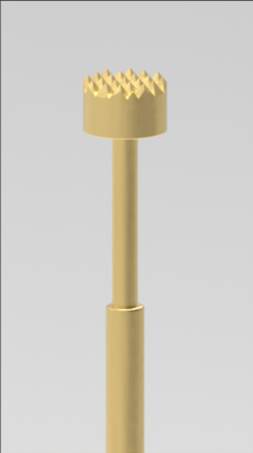 Sonde di prova a molla da 100 millimetri con punta di corona e pompaggio BeCu per un'elevata precisione di colpo