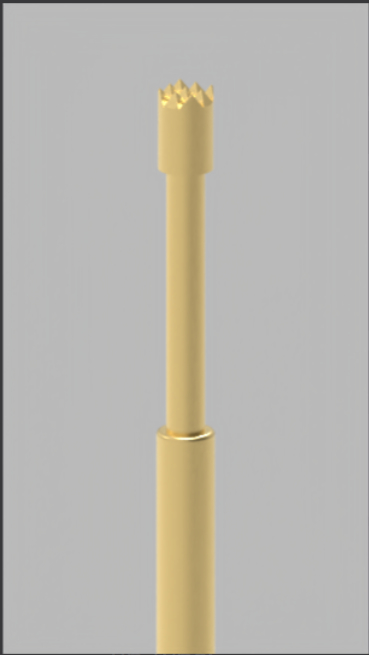 Sonde di prova a molla da 100 millimetri con punta di corona e pompaggio BeCu per un'elevata precisione di colpo