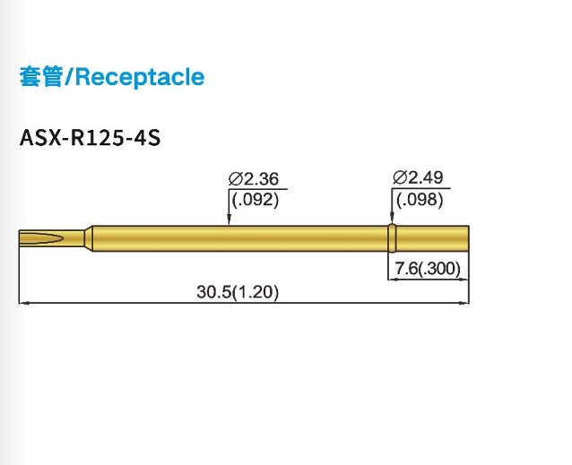 Sonde di prova a molla in acciaio inossidabile a dimensioni personalizzate con pompaggio BeCu/SK4 per applicazioni ICT