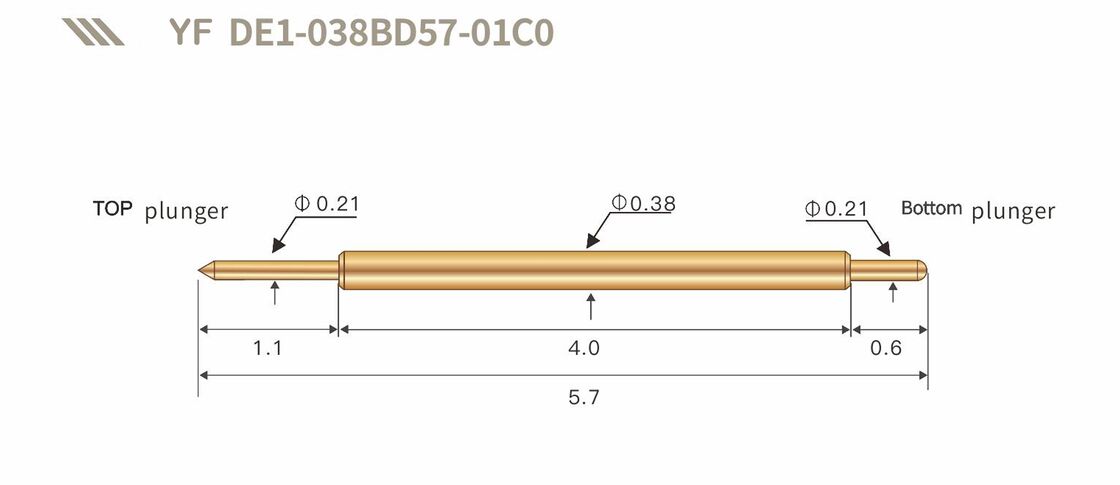 Gold Plated Ultra-Fine Precision Spring Test Probe with Customizable Tip Styles for BGA Testing and Semiconductor Applications